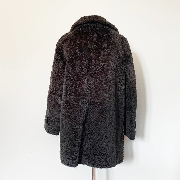 VINTAGE (c. 1960) | Faux Persian Lamb Coat | VERY GOOD!!! - Picture 5 of 8